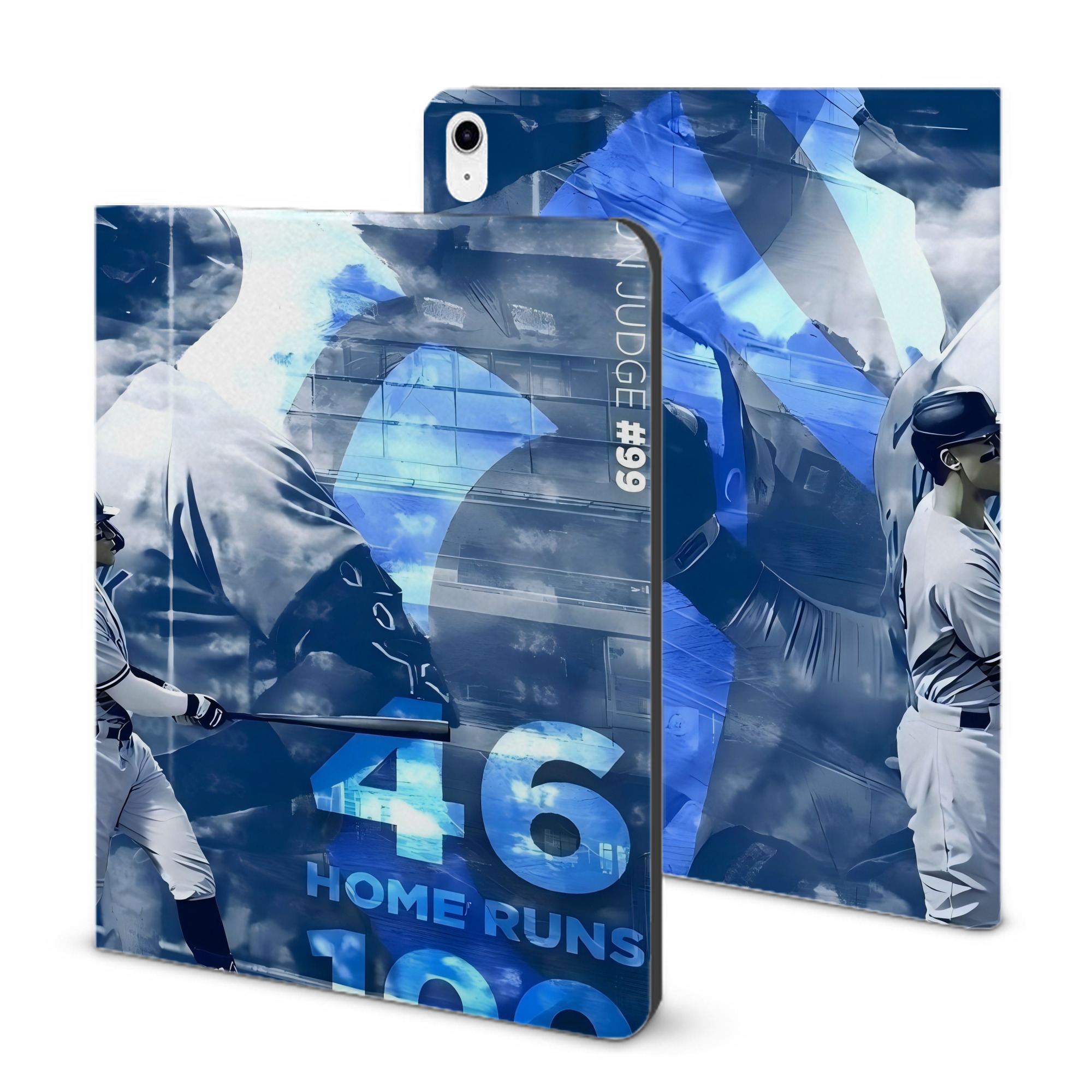 Aaron Judge 46 Home Runs IPad Case Without Pencil Slot – Book-Style Cover With PU Leather & TPU – Slim, Durable, Scratch-Resistant, Full Protection & Easy Access